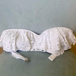 Billabong White Strapless Bikini Top
